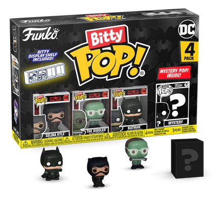 Bitty Funko POP! DC Selina Kyle, The Riddler, Batman + 1 Mystery