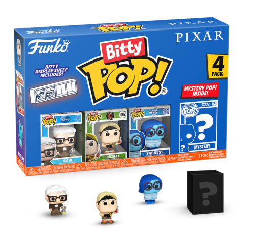 Bitty POP!  PIXAR 4 pack : Carl, Russell, Sadness + 1 tajemniczy