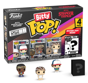 Bitty Funko POP! Stranger Things :  Dustin, Lucas, Eleven (with Electrodes)  + 1 Mystery 