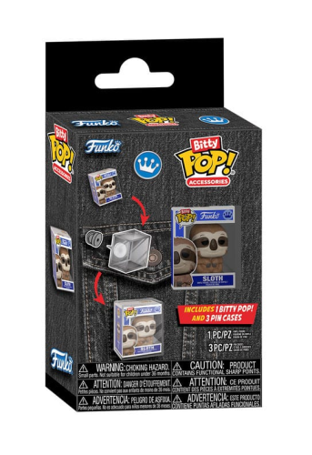 Funko Bitty POP!  Sloth + 3 pudełeczka przypinki