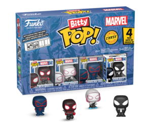 Bitty Funko POP! Marvel Miles Morales, Ghost-Spider, Spider-Man 2099, Spider-Man Symbiote Suit 
