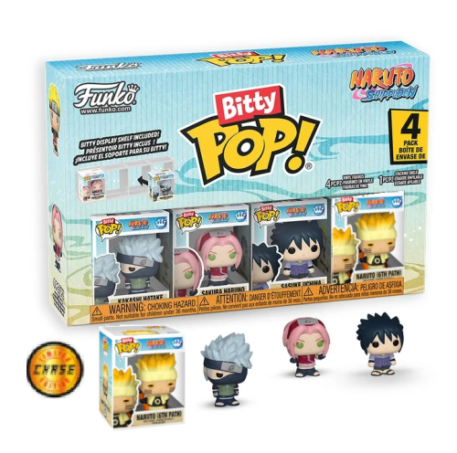 Funko Bitty POP!  Naruto Team 7: Kakashi, Sakura, Sasuke, CHASE Naruto (6th Path) 2,5 cm