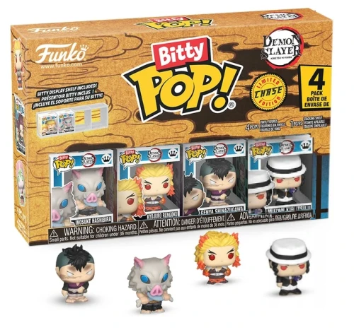 Funko Bitty POP!  Demon Slayer Inosuke, Rengoku, Genya + Muzan (1/3) 2,5 cm