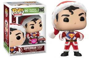 Outlet Superman in Holiday Sweater 353 Flocked DC HEROES Funko POP! Vinyl  