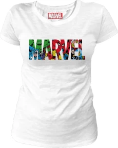 Koszulka Damska Marvel Logo Biała (Rozmiar M)