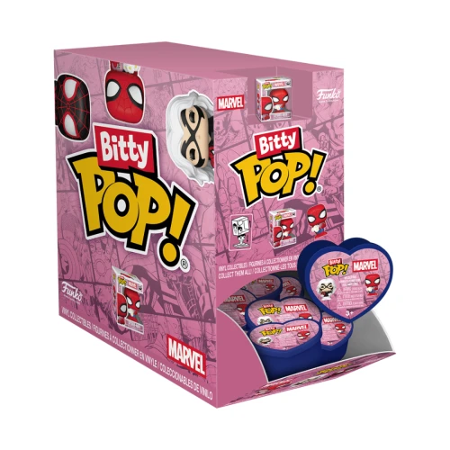 Valentines Spider-Man 2,5 cm - Bitty Funko POP! Marvel - Pudełko niespodzianka z jedną losową figurką