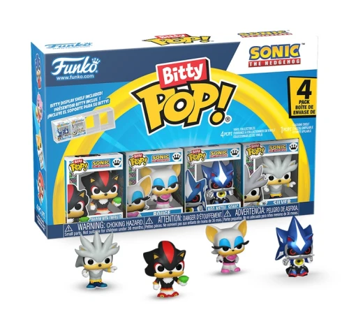 Funko Bitty POP! Sonic 4 pack : Shadow with Emerald, Red, Neo Metal Sonic, Silver 2,5 cm