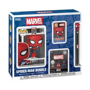 Zestaw kolekcjonerski Funko Pop! Marvel: Spider-Man Bundle (Figurka #593 + Pocket Pop! + Mystery Minis + Długopis)