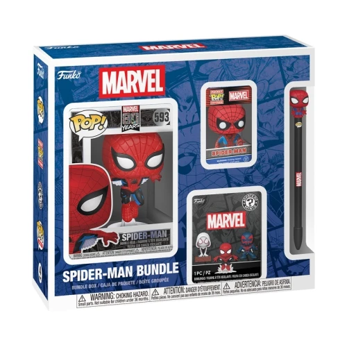 Zestaw kolekcjonerski Funko Pop! Marvel: Spider-Man Bundle (Figurka #593 + Pocket Pop! + Mystery Minis + Długopis)