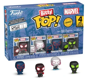 Bitty Funko POP! Marvel Miles Morales, Ghost-Spider, Spider-Man 2099, Spider-Man Stealth Suit