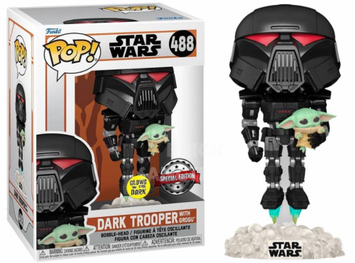 Dark Trooper with Grogu 488  Star Wars Funko POP! Vinyl 