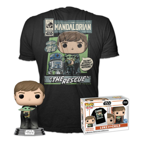 Funko Pop & Tees  Koszulka XL + Figurka Luke with Child 482 Star Wars Mandalorian 