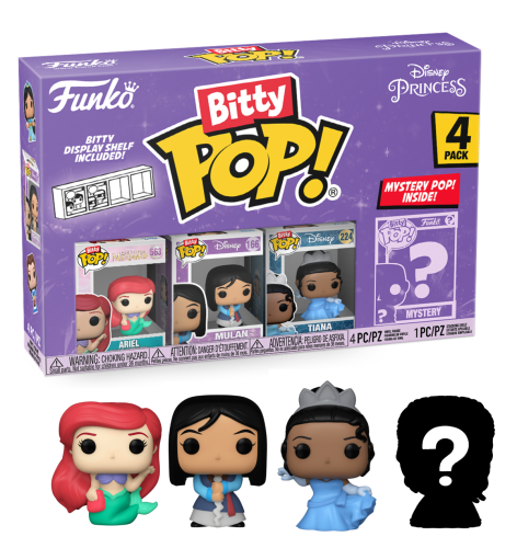 Bitty POP!  Disney Princess 4 pack Ariel, Mulan, Tiana + Mystery   