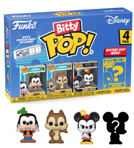 Bitty POP!  Disney 4 pack Goofy, Chip, Minnie Mouse + Mystery  