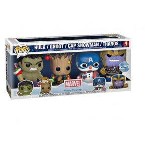 Hulk, Groot, Snowman, Thanos  4-Pack Funko POP! Vinyl   