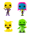 Jack Skellington , Oogie Boogie , Sally , Zero 4 pack Nightmare Before Christmas Black Light 4 pack Funko POP! Vinyl    